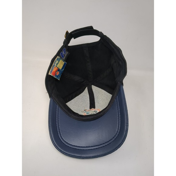 Miami Dolphins Drew Pearson NFL Leather Black Snapback Baseball Hat‎ Cap VTG 90s - Picture 8 of 9